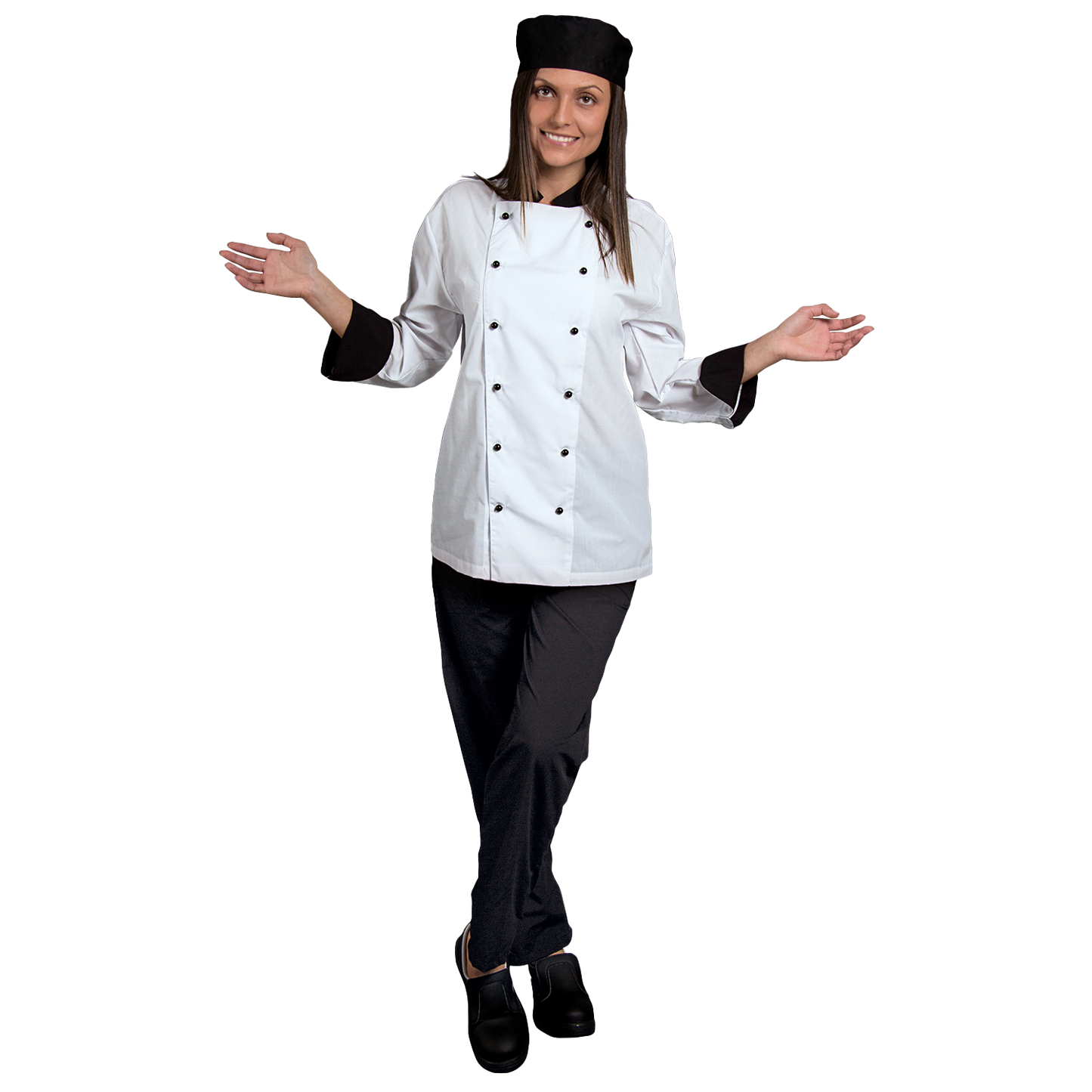 Chef's tunic NAPOLI WHITE/BLACK - 2 — bultex99.myshopify.com Chef's tunic NAPOLI WHITE/BLACK - 2