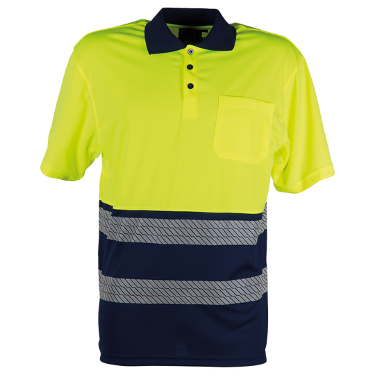 Сигнална тениска с яка GLOW HV YELLOW — bultex99.myshopify.com Сигнална тениска с яка GLOW HV YELLOW
