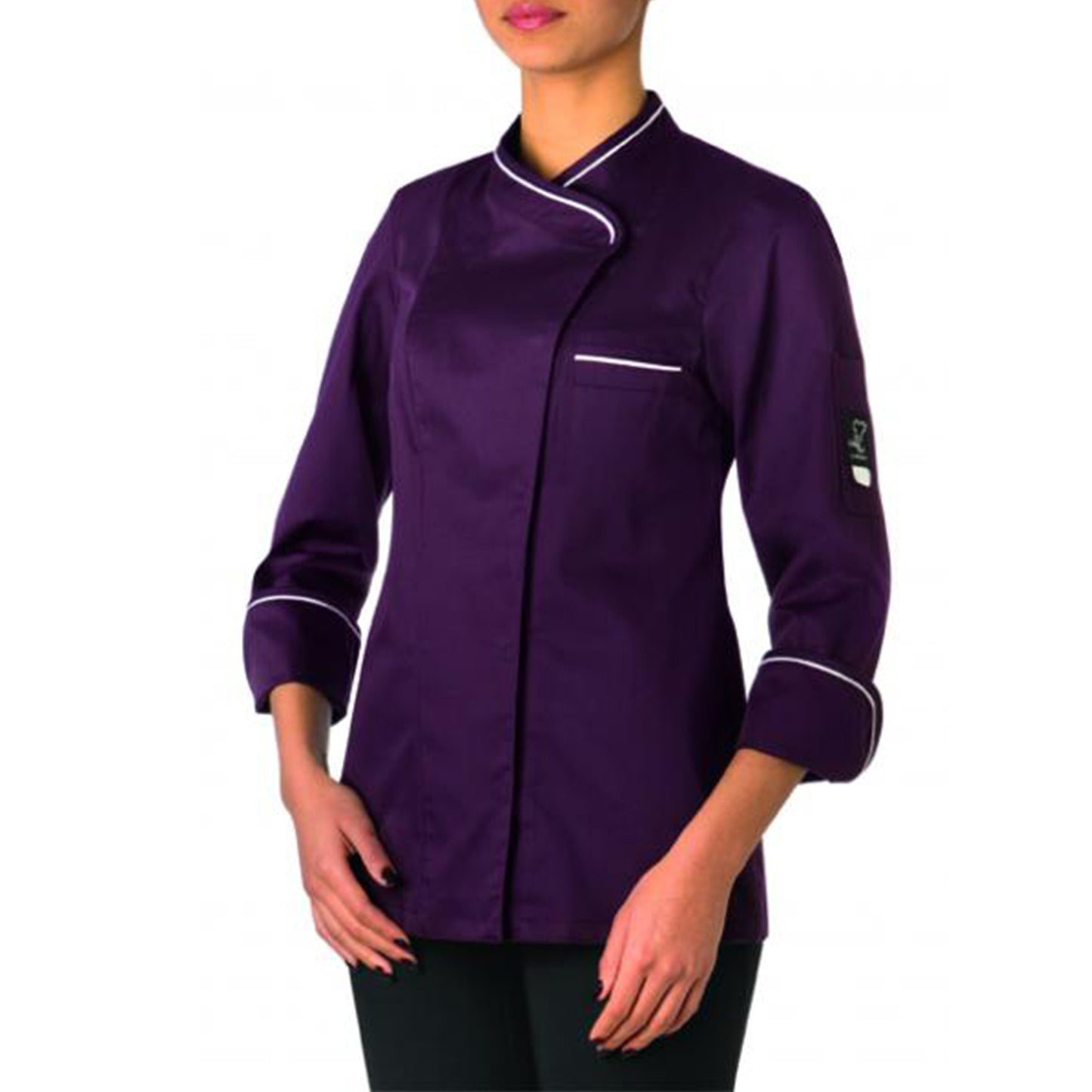 STEFANIA PURPLE Lady's chef's tunic — bultex99.myshopify.com STEFANIA PURPLE Lady's chef's tunic