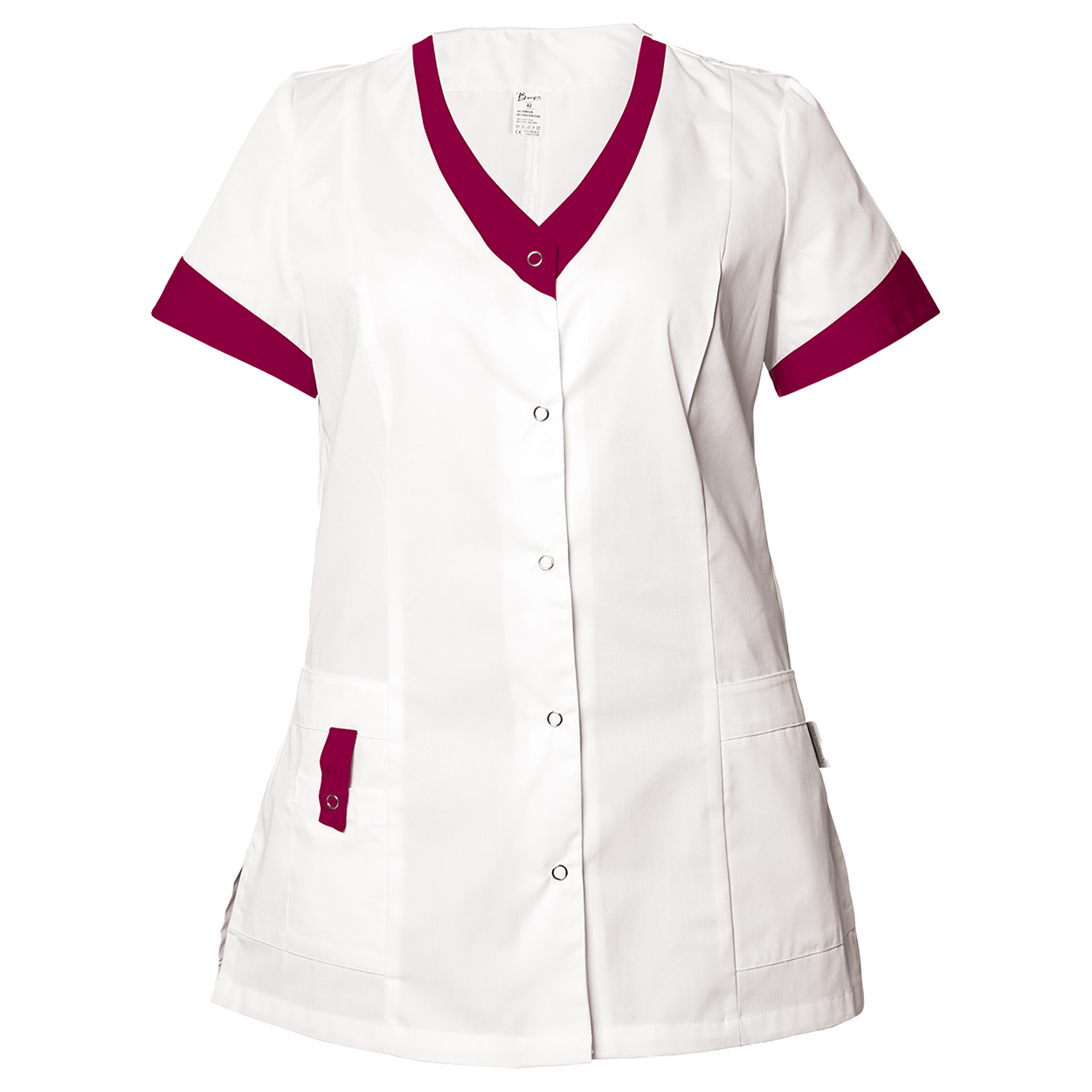 Дамска медицинска туника ALEGRA WHITE/BORDEAUX — bultex99.myshopify.com Дамска медицинска туника ALEGRA WHITE/BORDEAUX