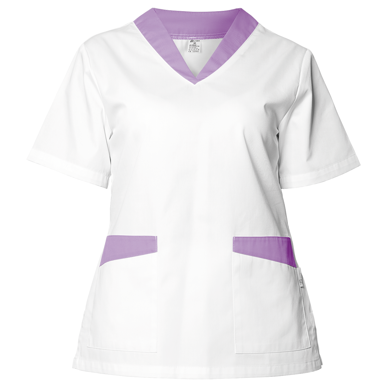 Lady's medical tunic FABIANA WHITE/PURPLE — bultex99.myshopify.com Lady's medical tunic FABIANA WHITE/PURPLE