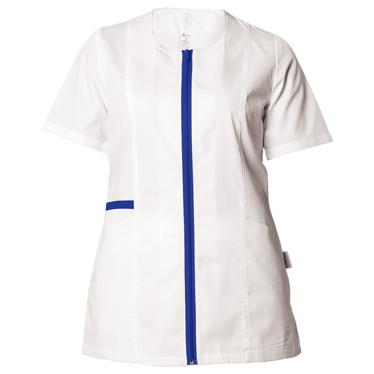 Дамска медицинска туника ZAIRA WHITE/BLUE — bultex99.myshopify.com Дамска медицинска туника ZAIRA WHITE/BLUE