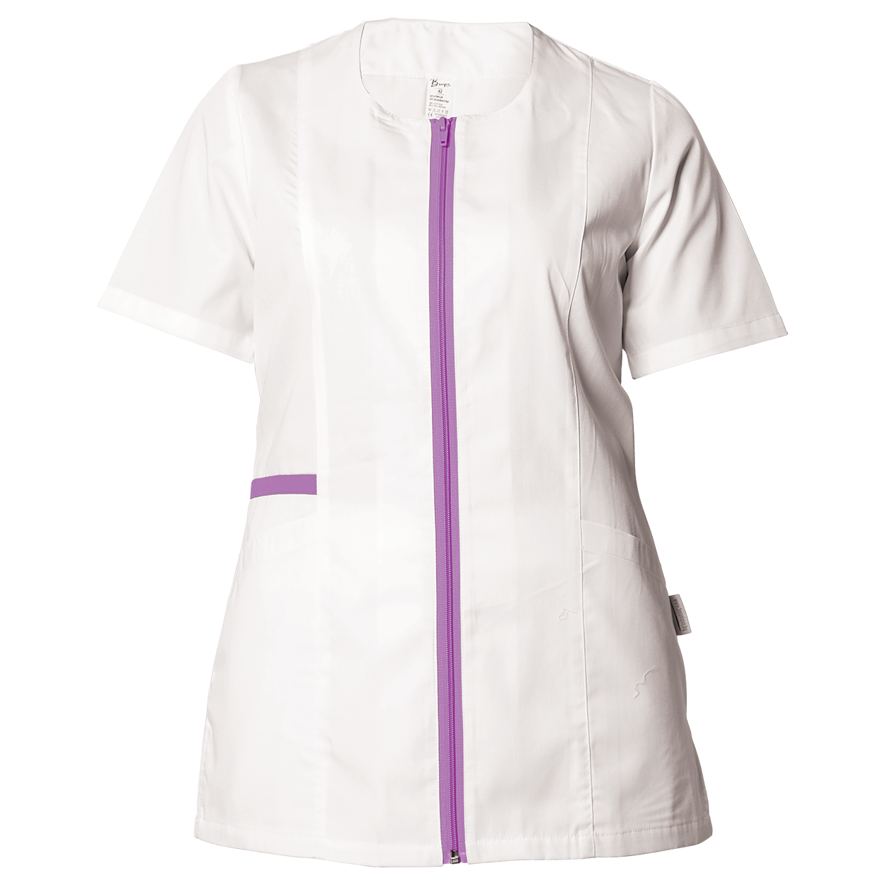 Дамска медицинска туника ZAIRA WHITE/PURPLE — bultex99.myshopify.com Дамска медицинска туника ZAIRA WHITE/PURPLE