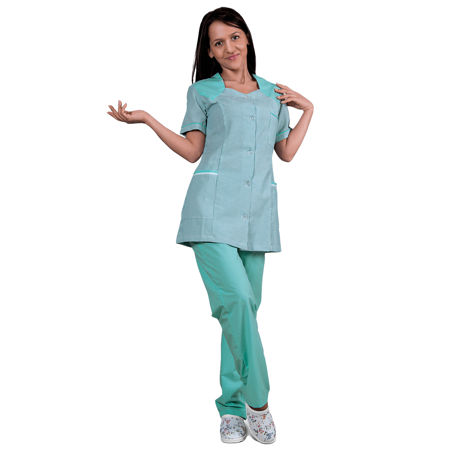 Tunică de lucru pentru femei X10 REZEDA STRIPE - 2 — bultex99.myshopify.com Tunică de lucru pentru femei X10 REZEDA STRIPE - 2