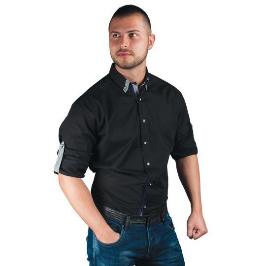 Мъжка риза ALBERTO BLACK — bultex99.myshopify.com Мъжка риза ALBERTO BLACK
