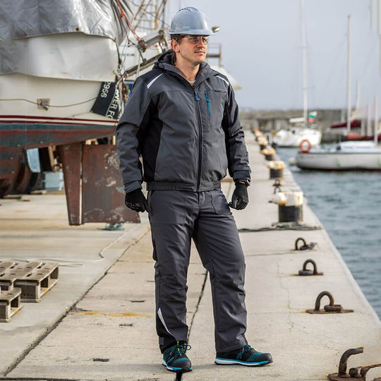 Работен полугащеризон REVOLT SOFTSHELL WINTER GREY/BLACK - 2 — bultex99.myshopify.com Работен полугащеризон REVOLT SOFTSHELL WINTER GREY/BLACK - 2