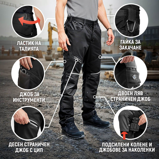 Pantaloni de lucru REVOLT 4STRETCH NEGRU/GRI ÎNCHIS/GRI - 2 — bultex99.myshopify.com Pantaloni de lucru REVOLT 4STRETCH NEGRU/GRI ÎNCHIS/GRI - 2