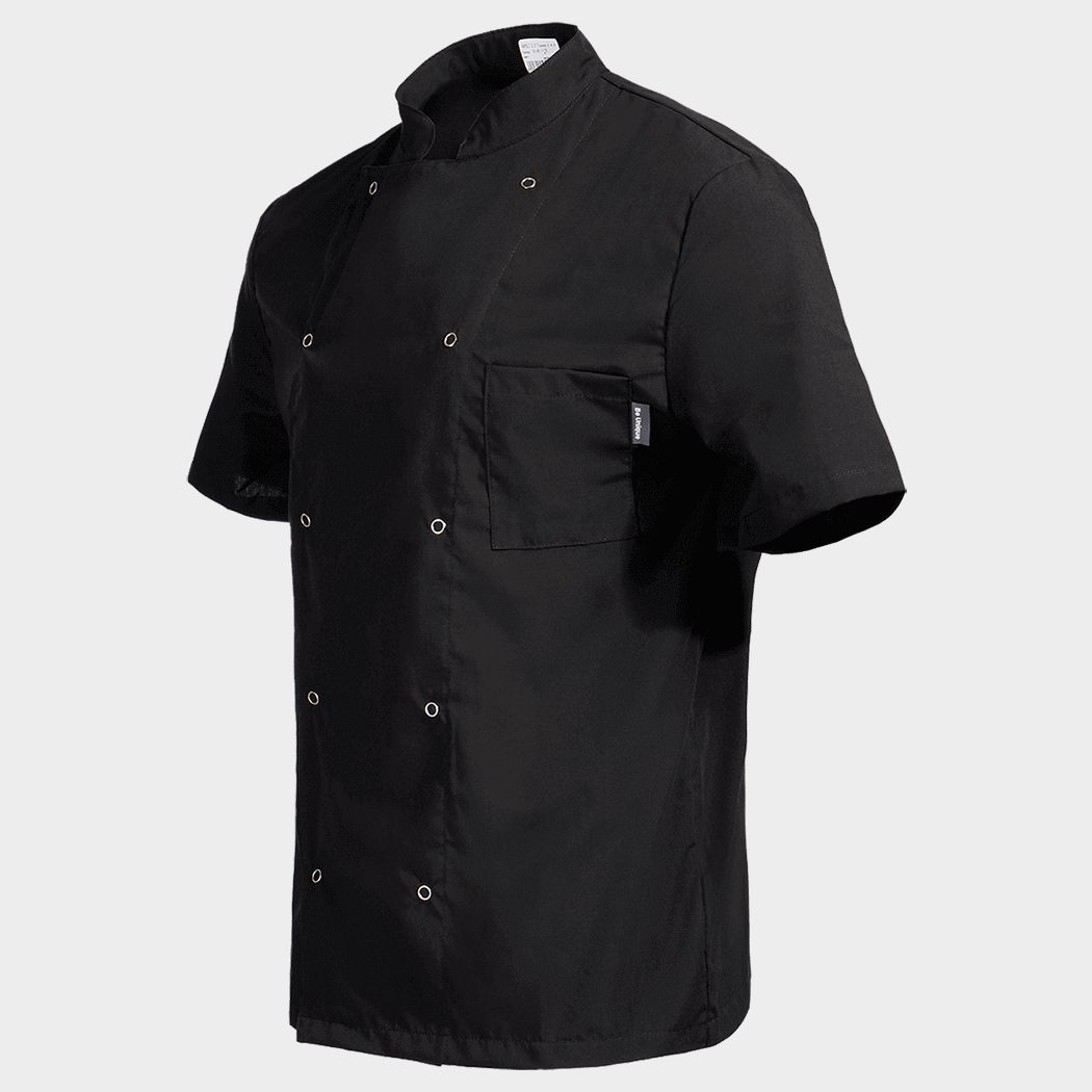 Chef's tunic with short sleeves NAPOLI 2.0 BLACK - 3