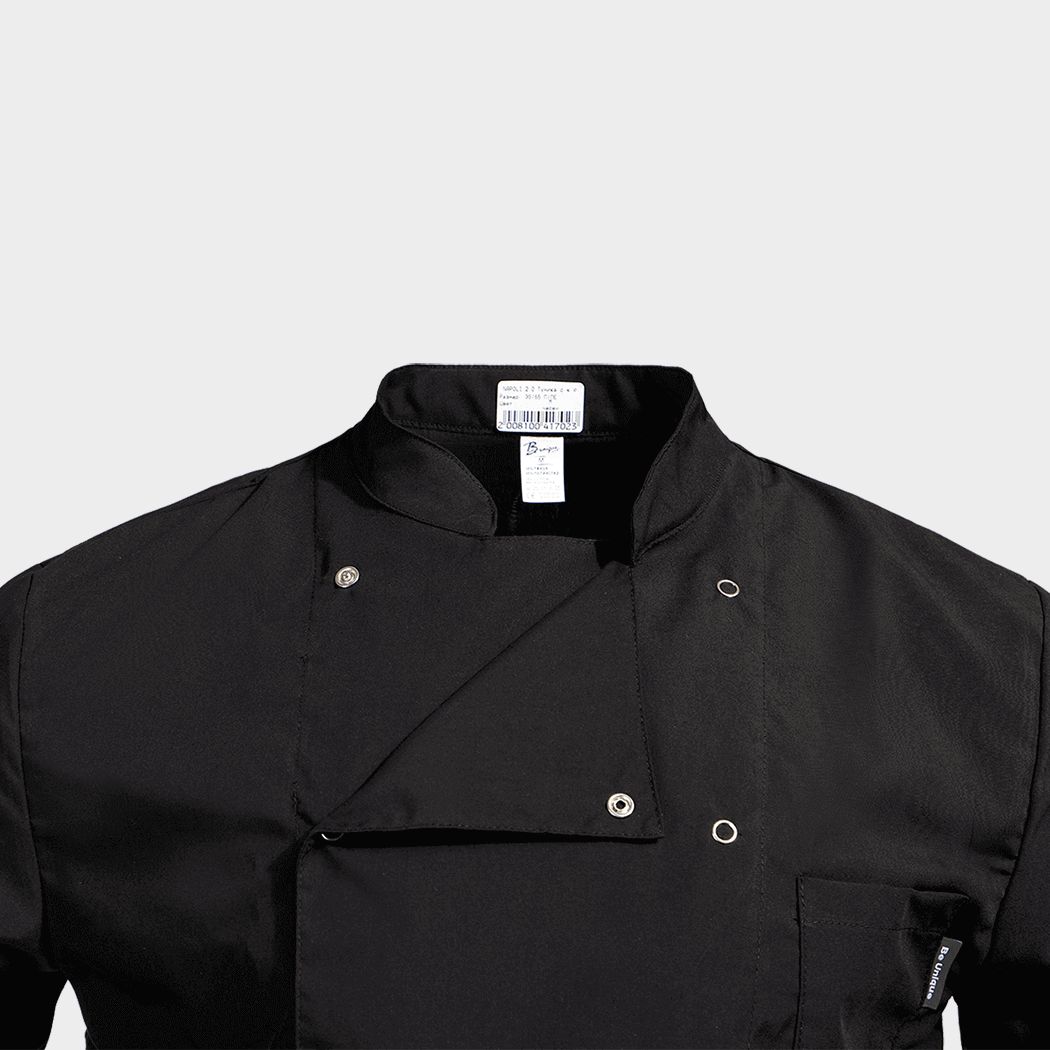 Chef's tunic with short sleeves NAPOLI 2.0 BLACK - 6