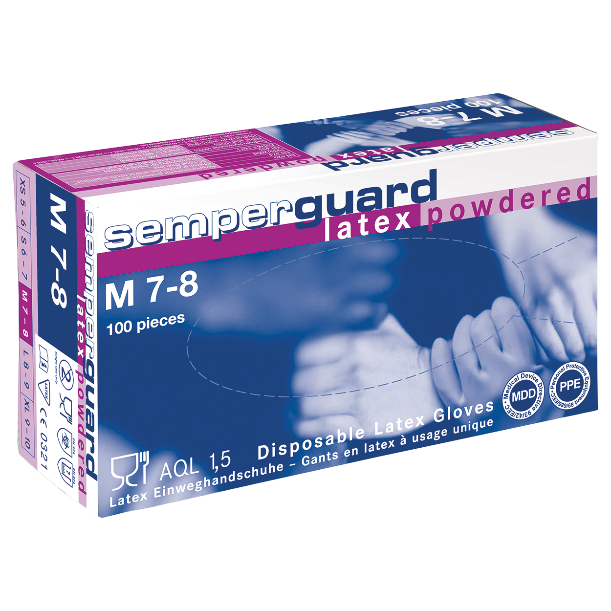 Disposable latex gloves SEMPERGUARD LATEX POWDERED - 1