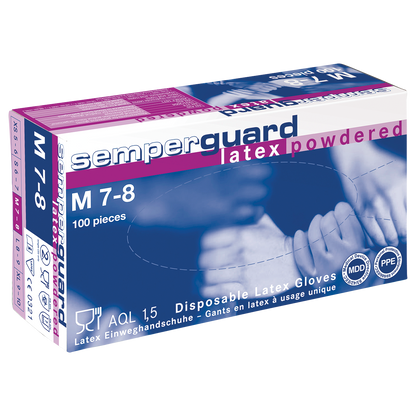 Disposable latex gloves - XL - 90 pcs SEMPERGUARD LATEX POWDERED - 1