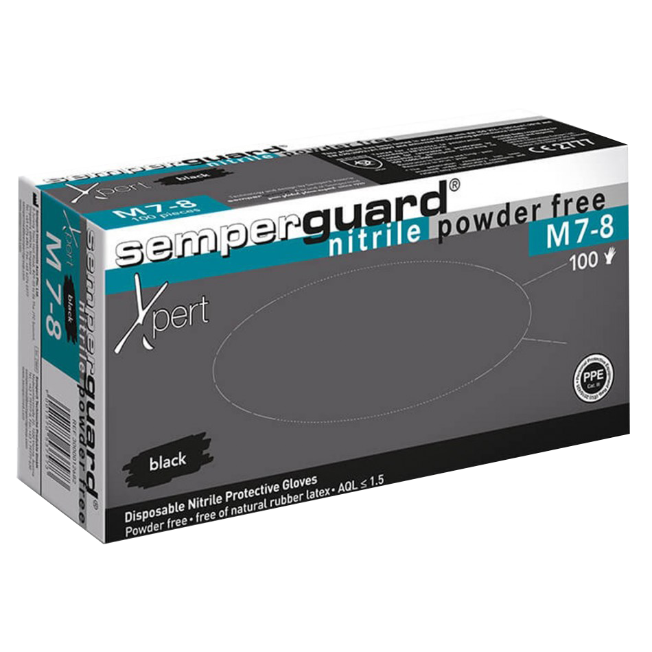 Disposable nitrile gloves - 100 pcs. SEMPERGUARD NITRILE XPERT BLACK - 1