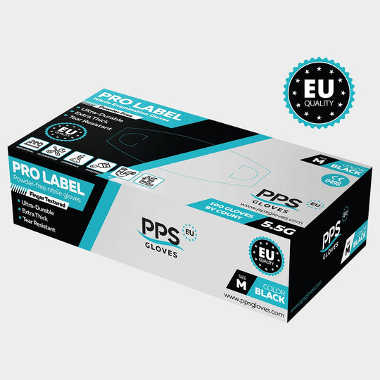 Γάντια νιτριλίου μιας χρήσης PPS NITRILE BLACK PF 5.5G - 1
