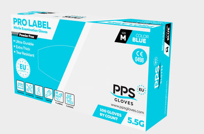 Γάντια νιτριλίου μιας χρήσης PPS NITRILE BLUE PF 5.5G - 1