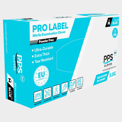 Γάντια νιτριλίου μιας χρήσης PPS NITRILE BLUE PF 5.5G - 2