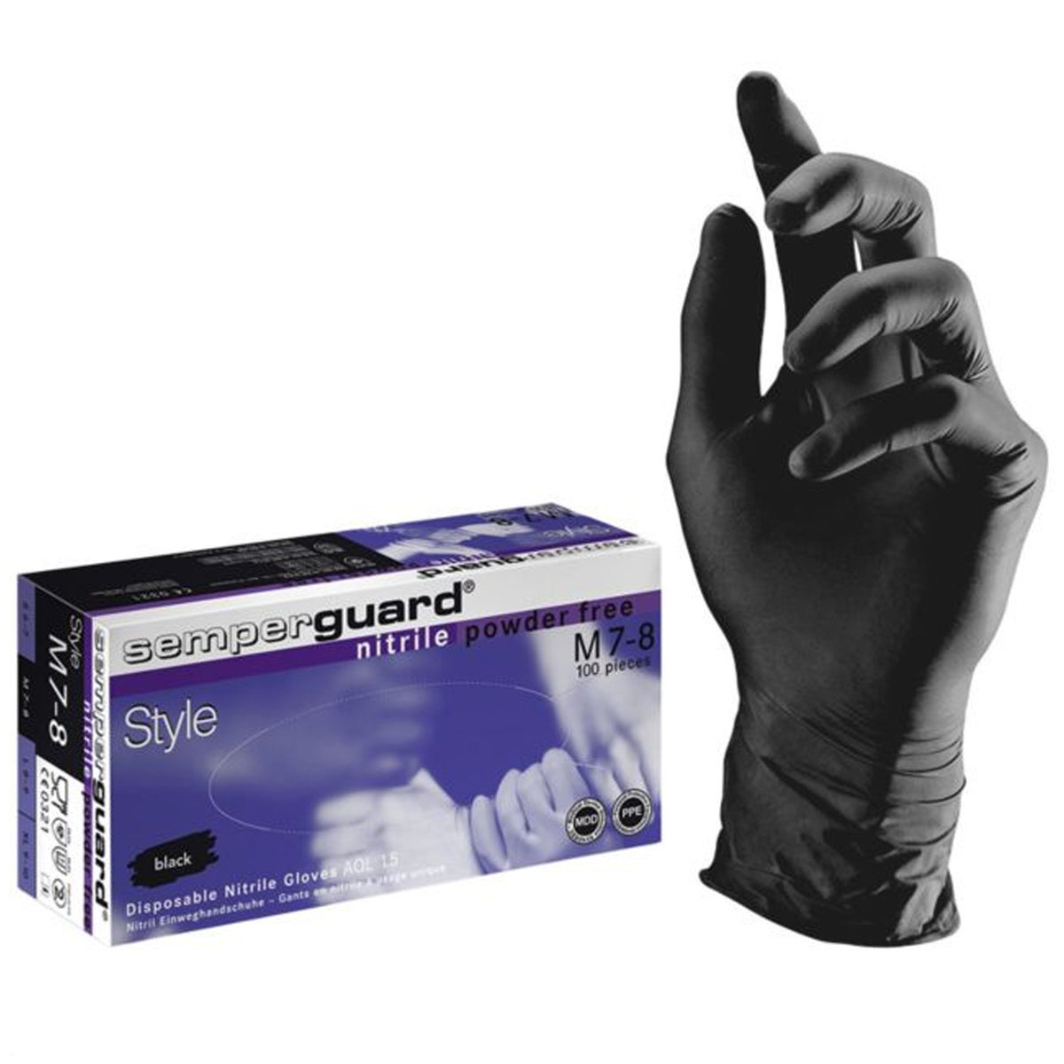 Γάντια νιτριλίου μιας χρήσης SEMPERGUARD NITRIL STYLE BLACK