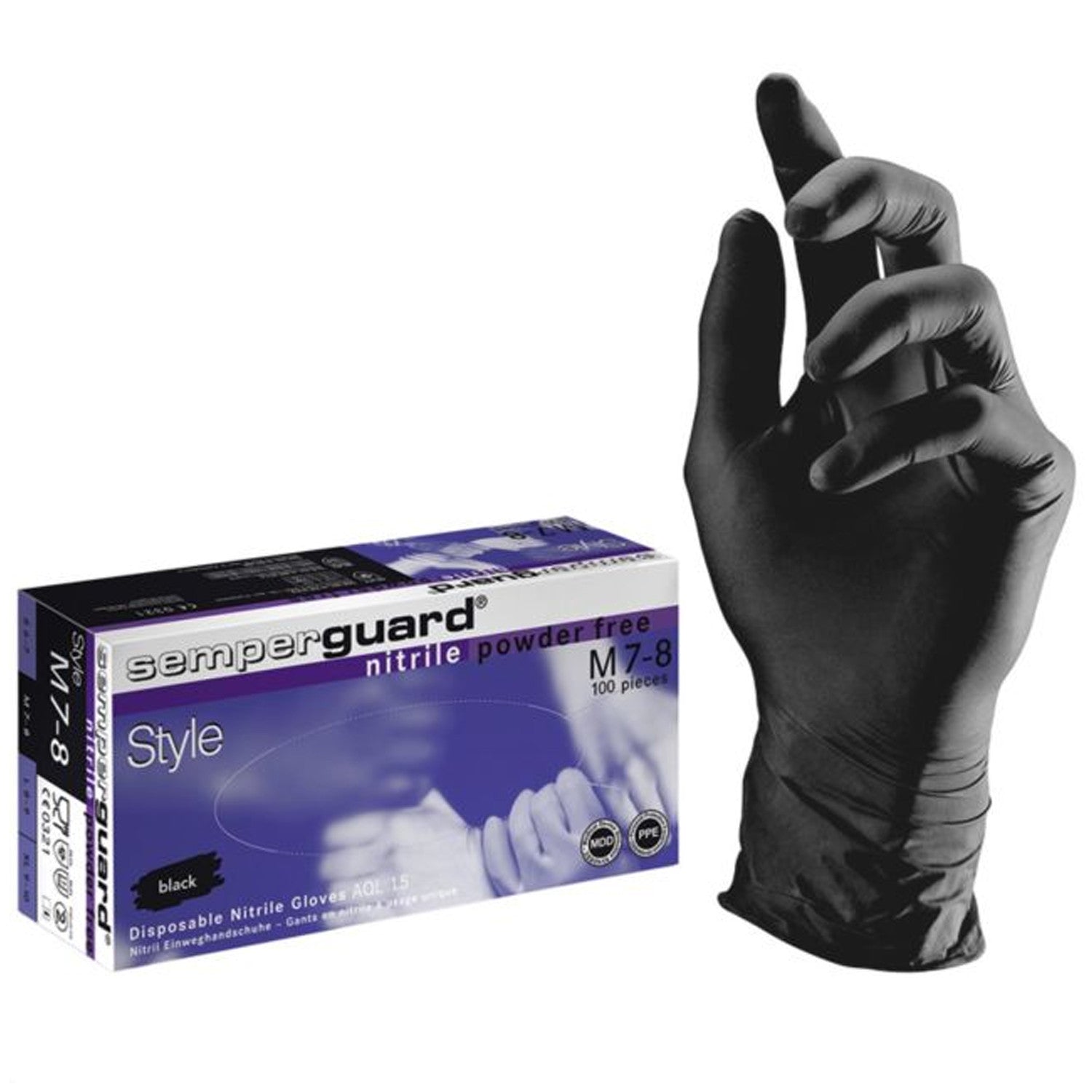 Γάντια νιτριλίου μιας χρήσης SEMPERGUARD NITRIL STYLE BLACK