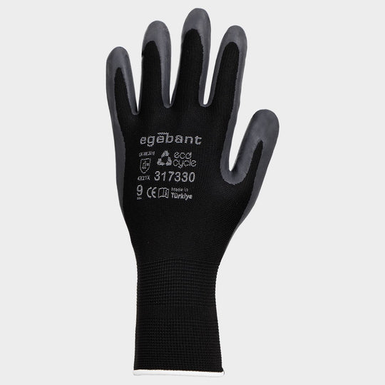 Eco-tricot gloves dipped in nitrile EGEBANT ECOCYCLE GREEN - 1