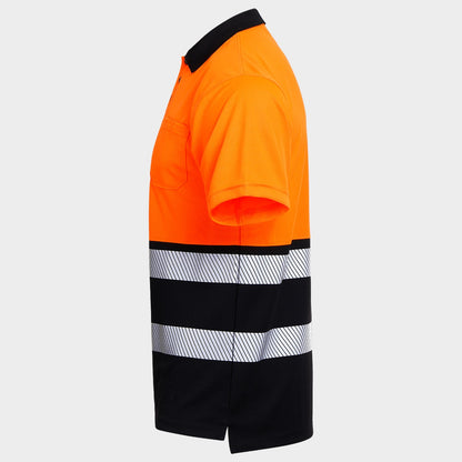 High visibility polo t-shirt PRISMA HV ORANGE/BLACK - 4