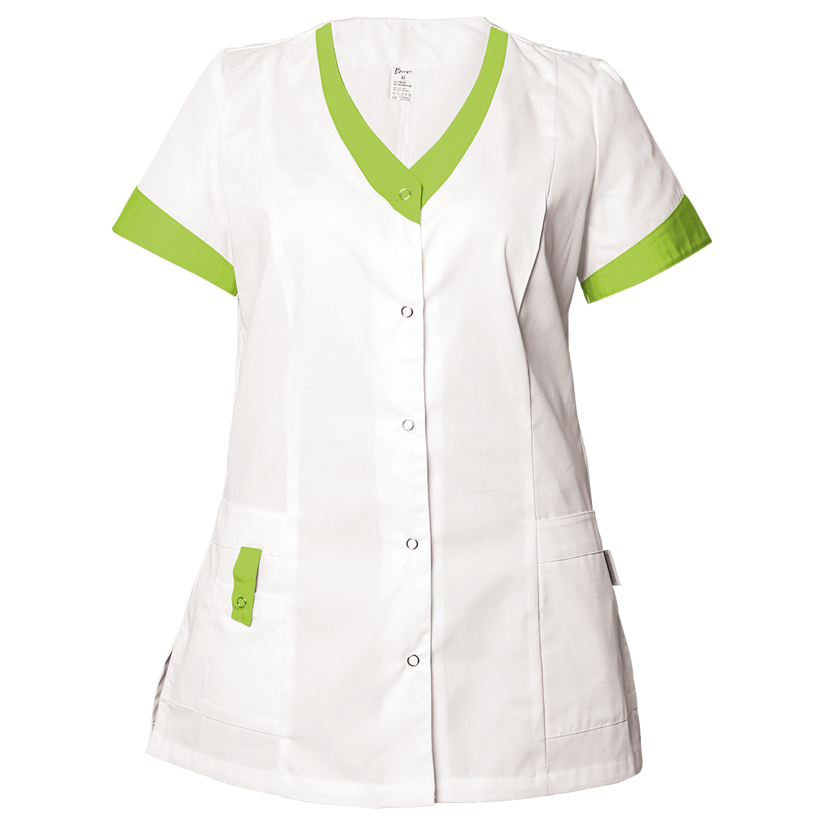 Lady's medical tunic ALEGRA WHITE/LIGHT GREEN