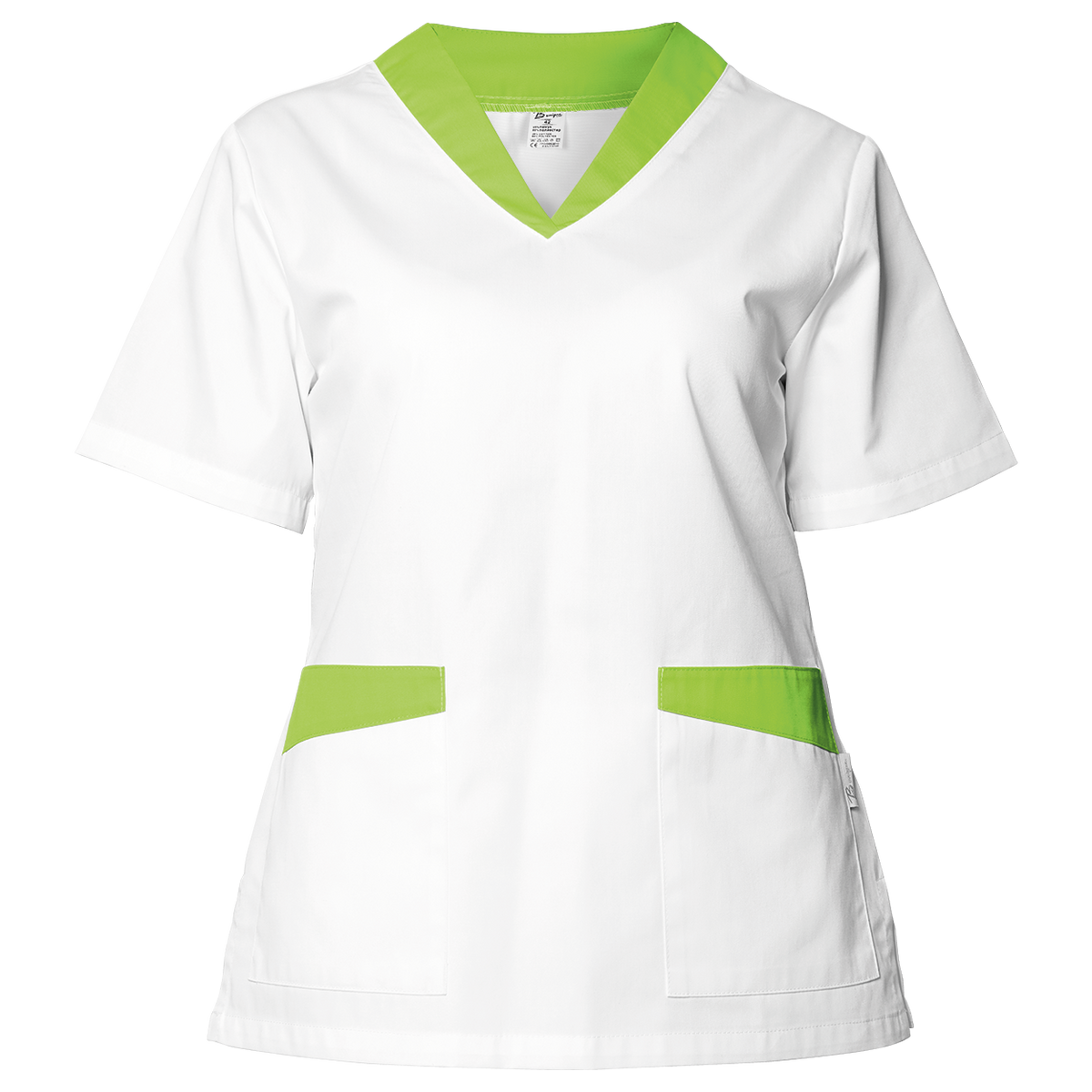Дамска медицинска туника FABIANA WHITE/LIGHT GREEN