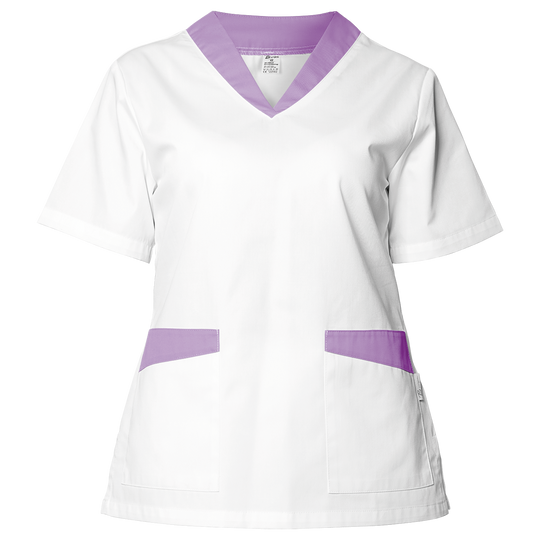 Lady's medical tunic FABIANA WHITE/PURPLE
