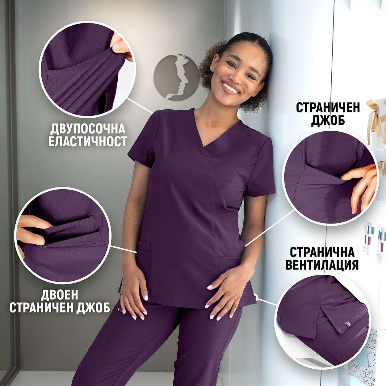 Lady's medical tunic NOBBY PURPLE - 3