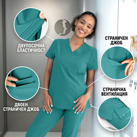 Tunica medicală de damă NOBBY TURCOAZ - 2