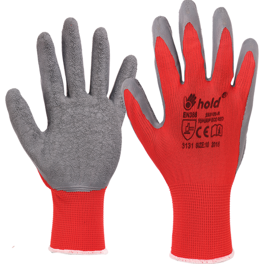 Latex dipped gloves CARD TOPGRIP RED