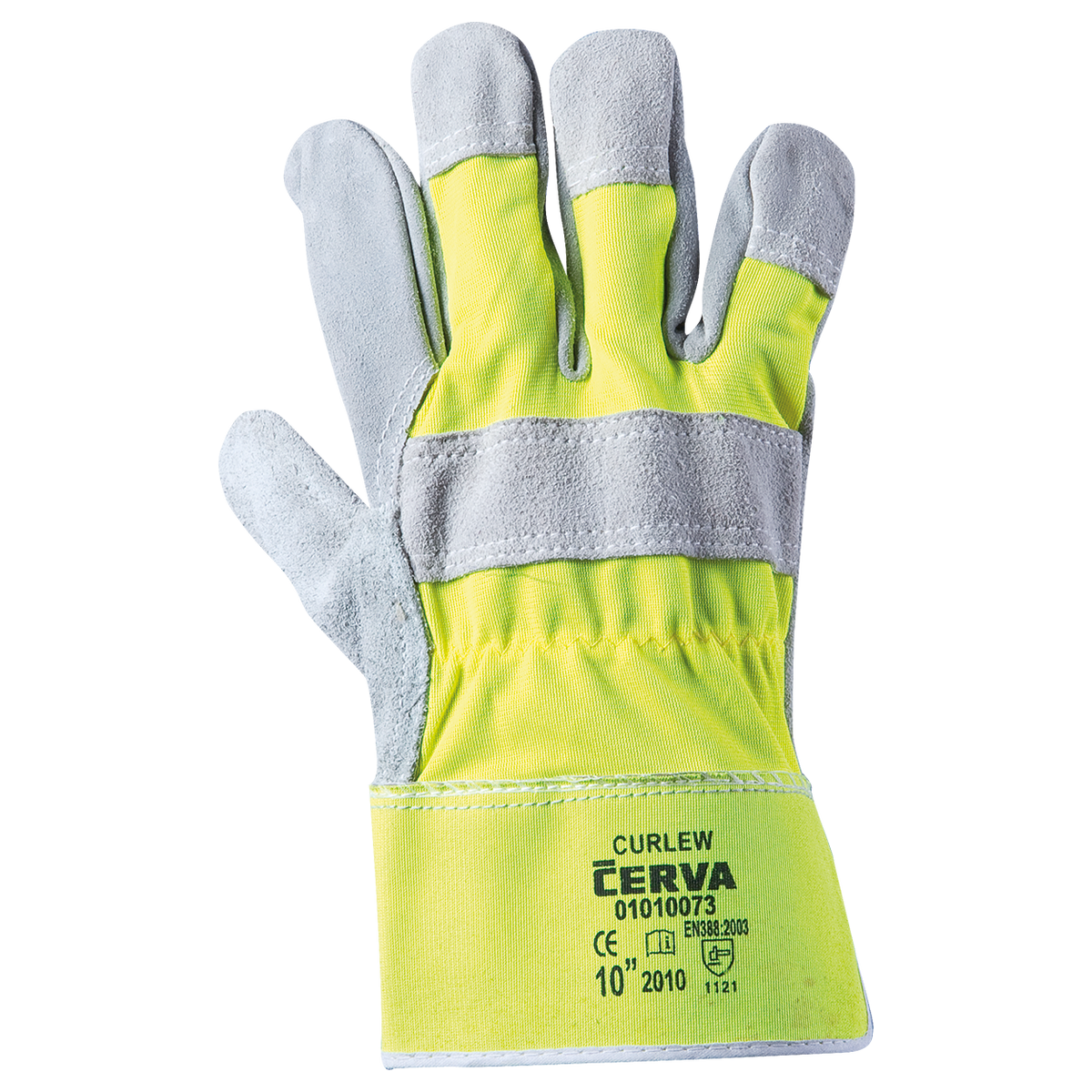 Leather and textile gloves CURLEW HV YELLOW