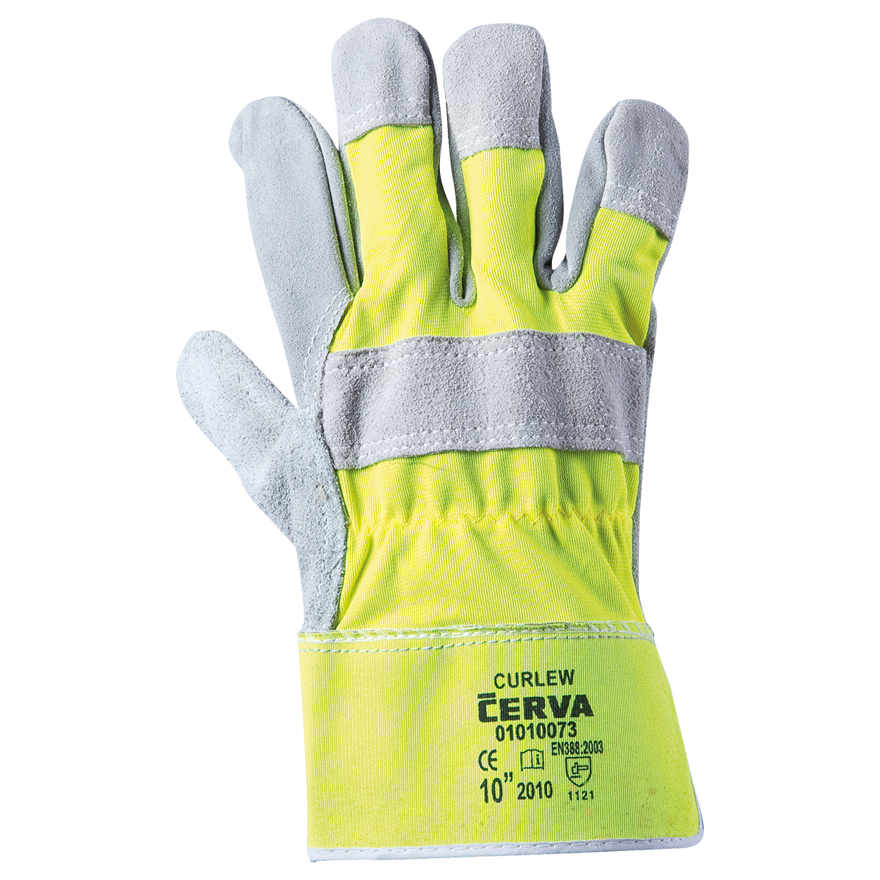 Leather and textile gloves CURLEW HV YELLOW