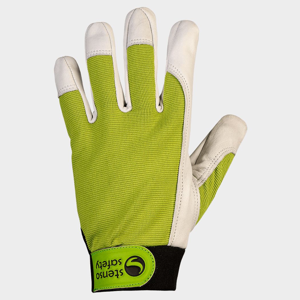 Leather and textile gloves GILT GREEN - 1