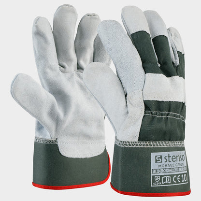 Leather and textile gloves MOHAVE GREEN - 1