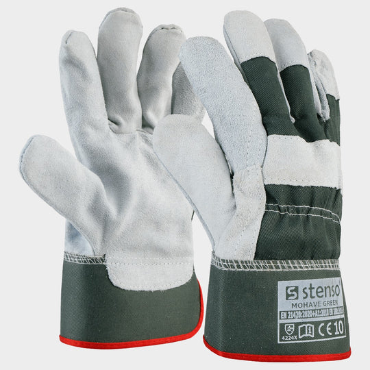 Leather and textile gloves MOHAVE GREEN - 1