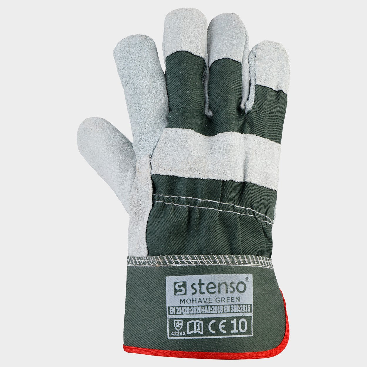 Leather and textile gloves MOHAVE GREEN - 2