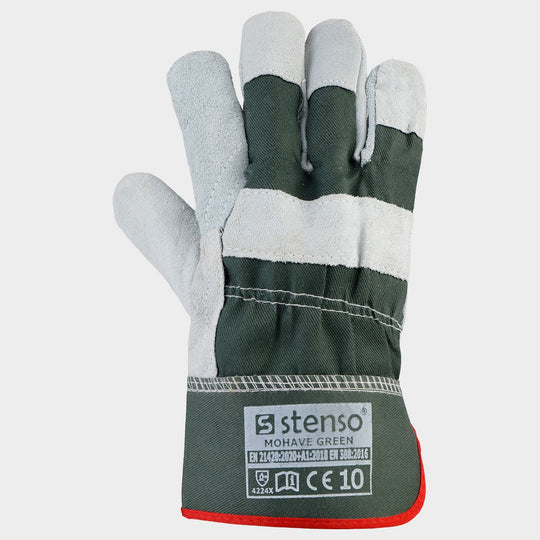Leather and textile gloves MOHAVE GREEN - 2