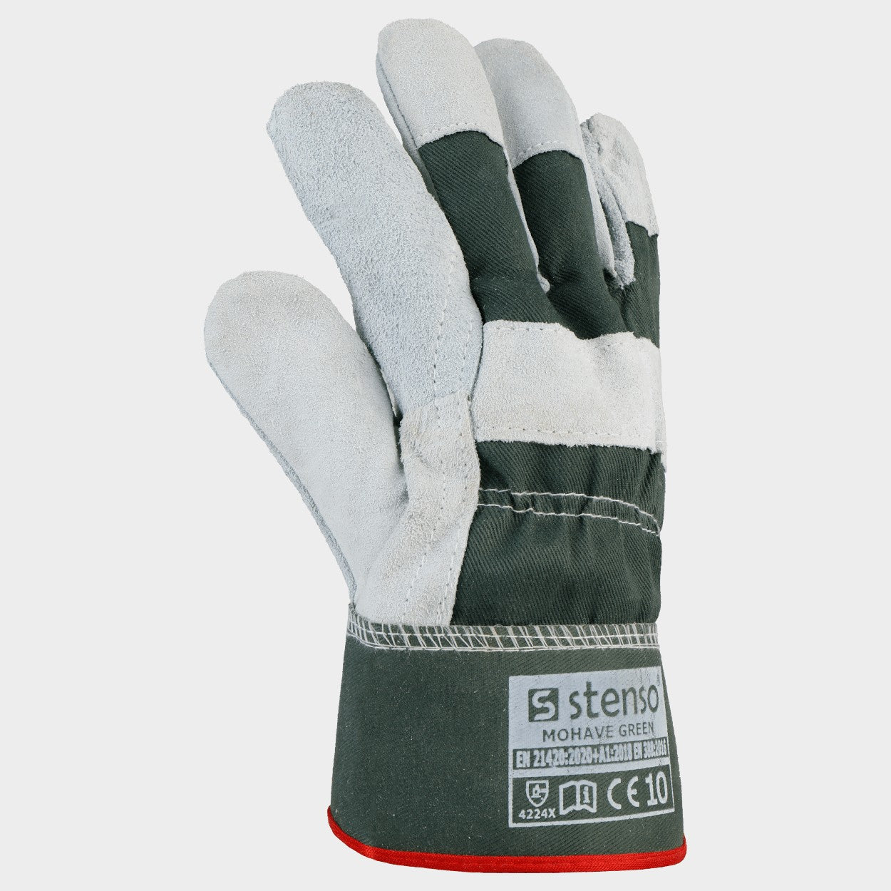 Leather and textile gloves MOHAVE GREEN - 4