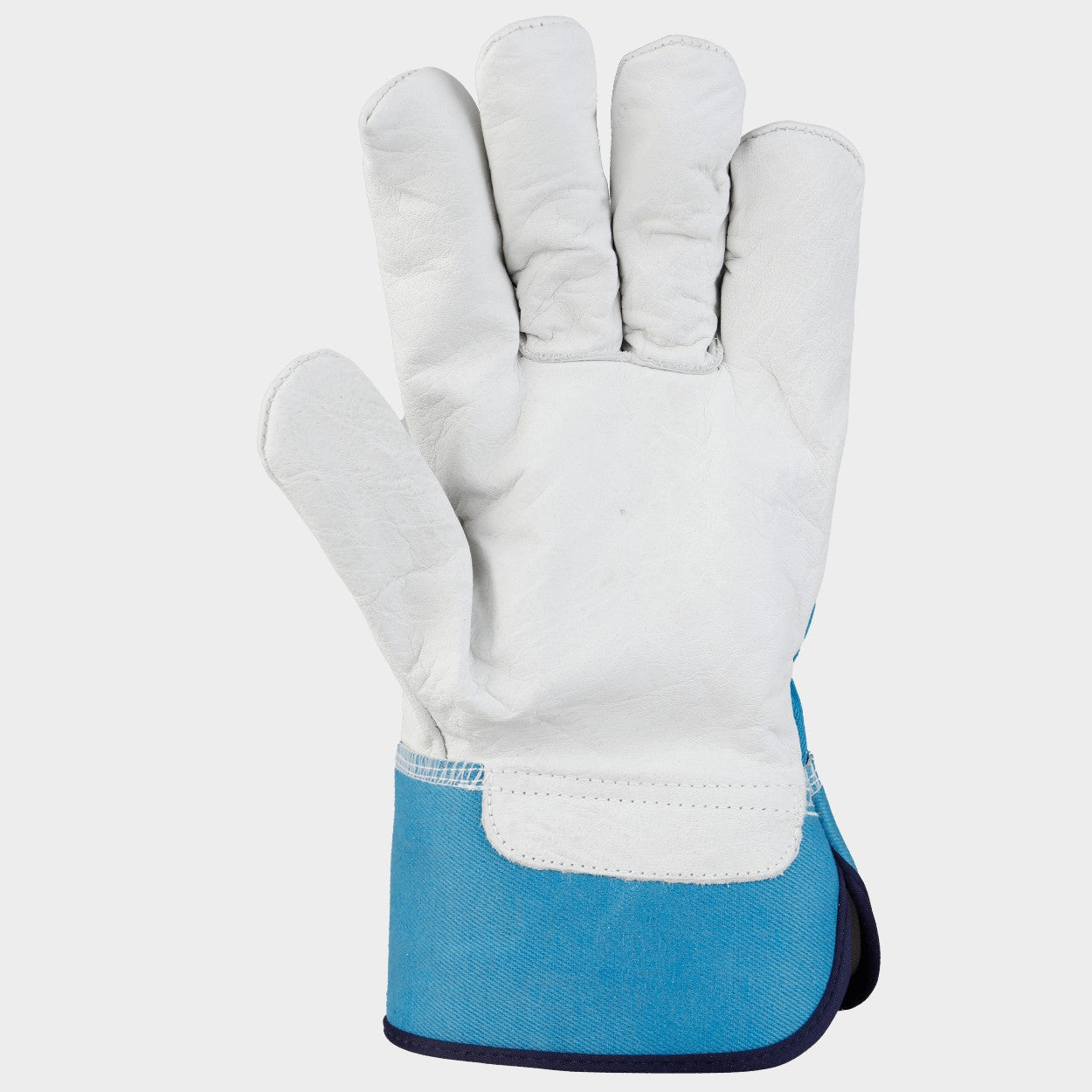 Leather and textile gloves THOMSON PETROL BLUE - 3
