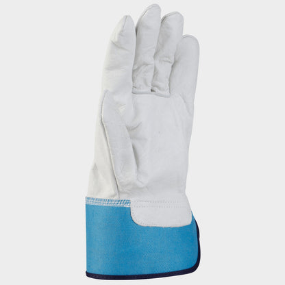 Leather and textile gloves THOMSON PETROL BLUE - 5