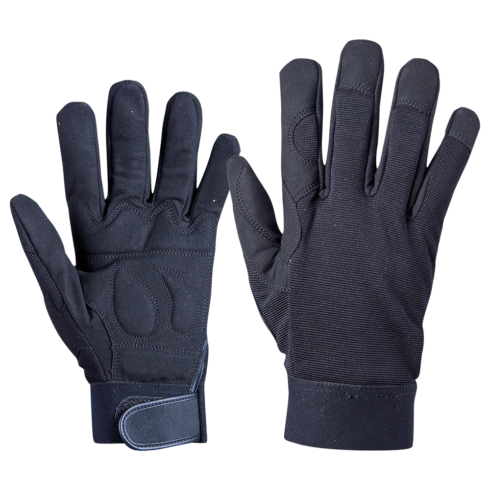 Leatherette and textile gloves BLACK ART