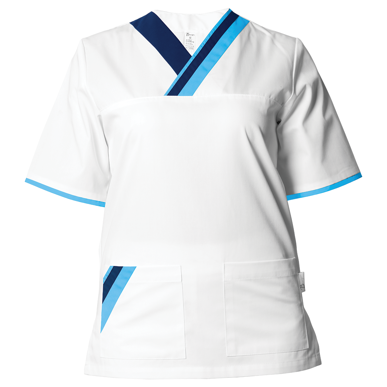 Tunică medicală MARCEL ALB/ALBASTRU - 1