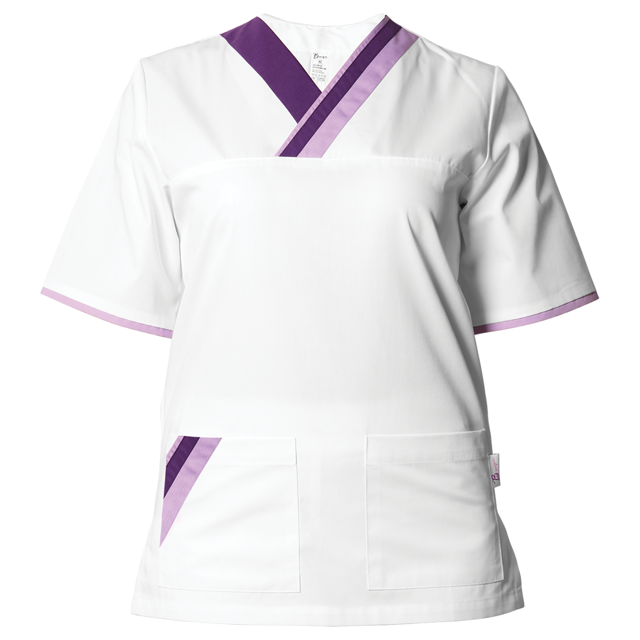 Medical tunic MARCEL WHITE/PURPLE - 1
