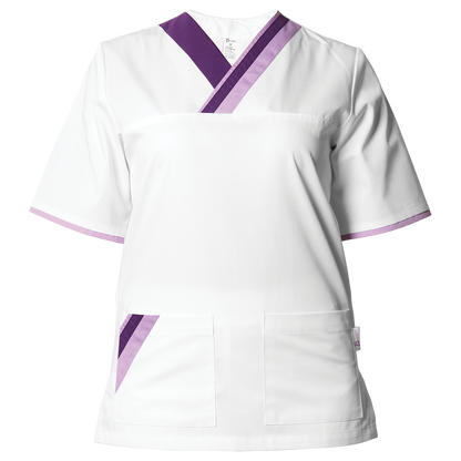 Medical tunic MARCEL WHITE/PURPLE - 1