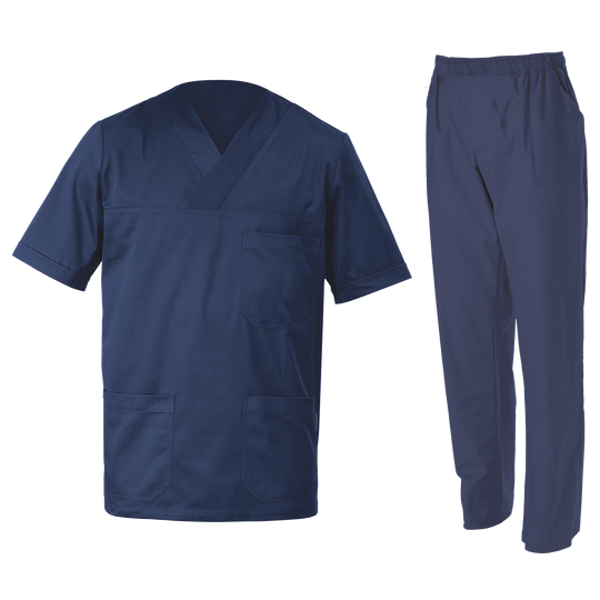 Tunică medicală cu pantaloni M3 ALBASTRU MARIN