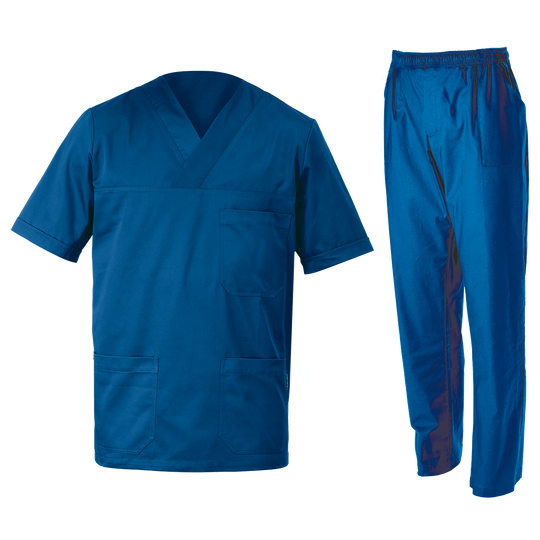 Tunică medicală cu pantaloni M3 ALBASTRU REGAL - 1