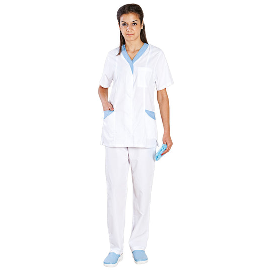 Ιατρικός μανδύας με παντελόνι M33 WHITE/BLUE