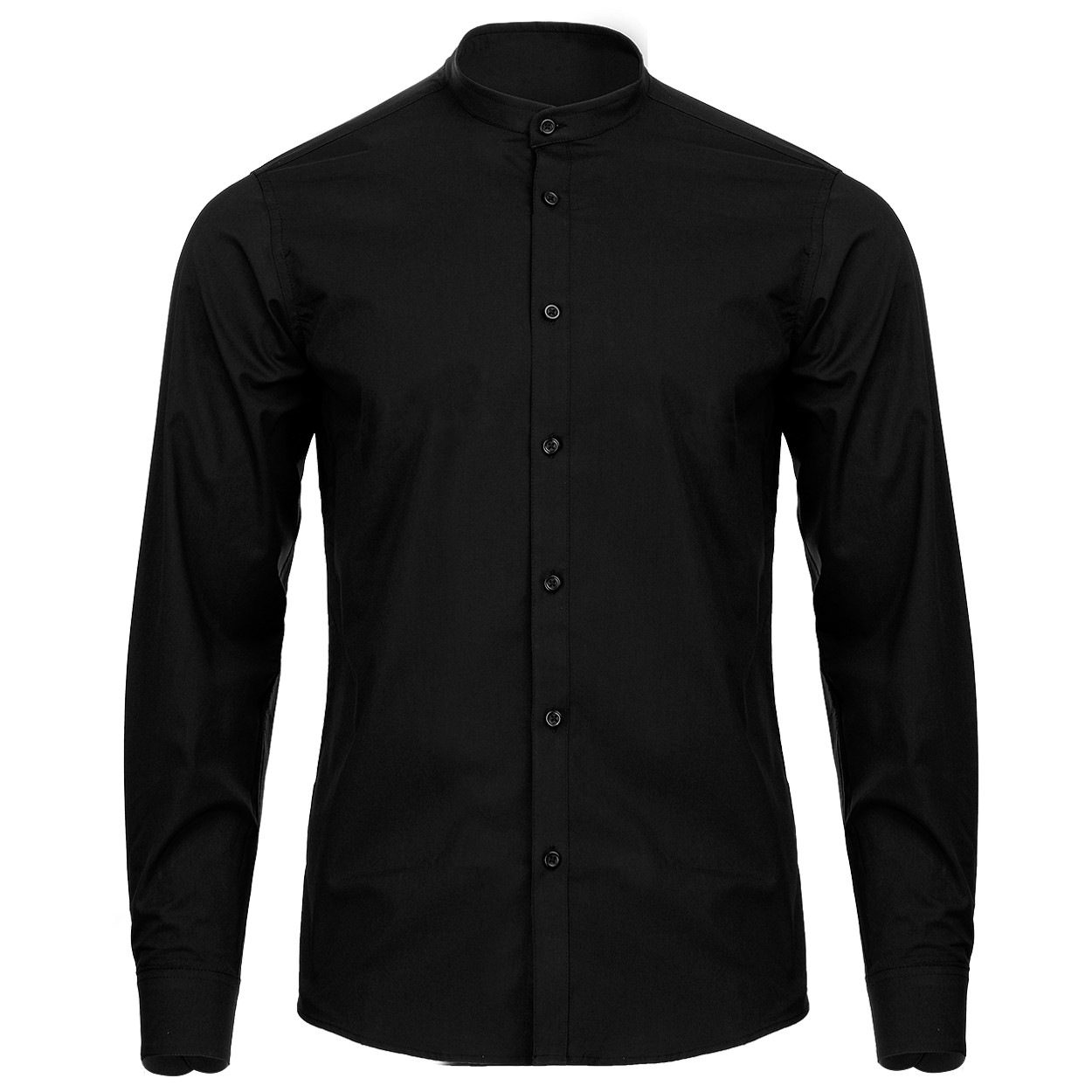 Men's mandarin collar shirt VELILLA BLACK - 1