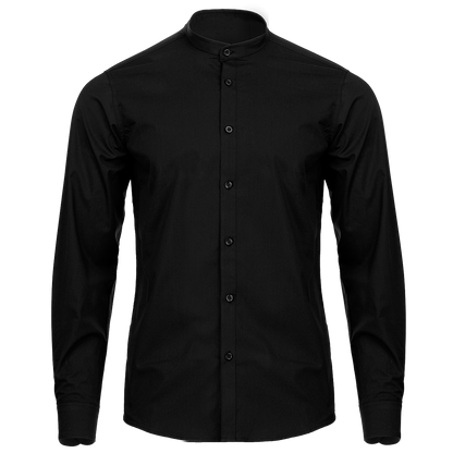 Men's mandarin collar shirt VELILLA BLACK - 1