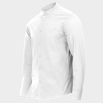 Ανδρικό πουκάμισο με γιακά Mandarin VELILLA WHITE - 3