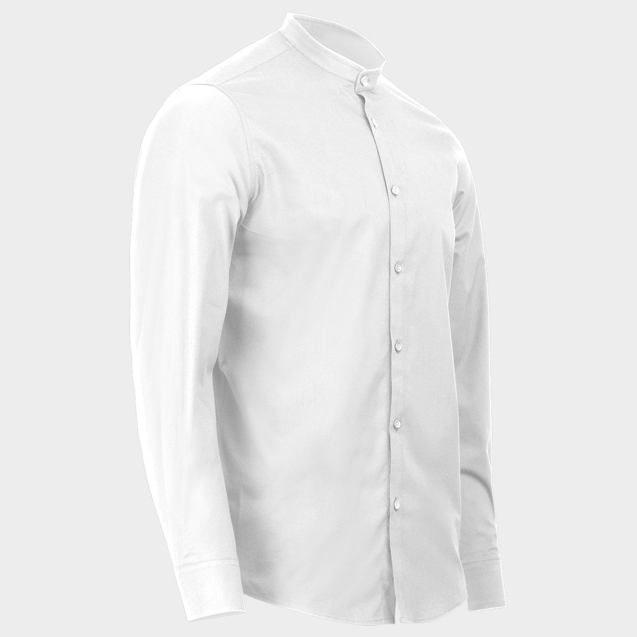 Ανδρικό πουκάμισο με γιακά Mandarin VELILLA WHITE - 4